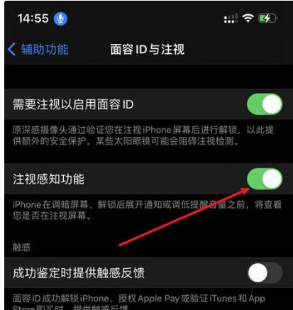 阳谷苹果14维修网点分享iPhone14注视感知功能有什么用 